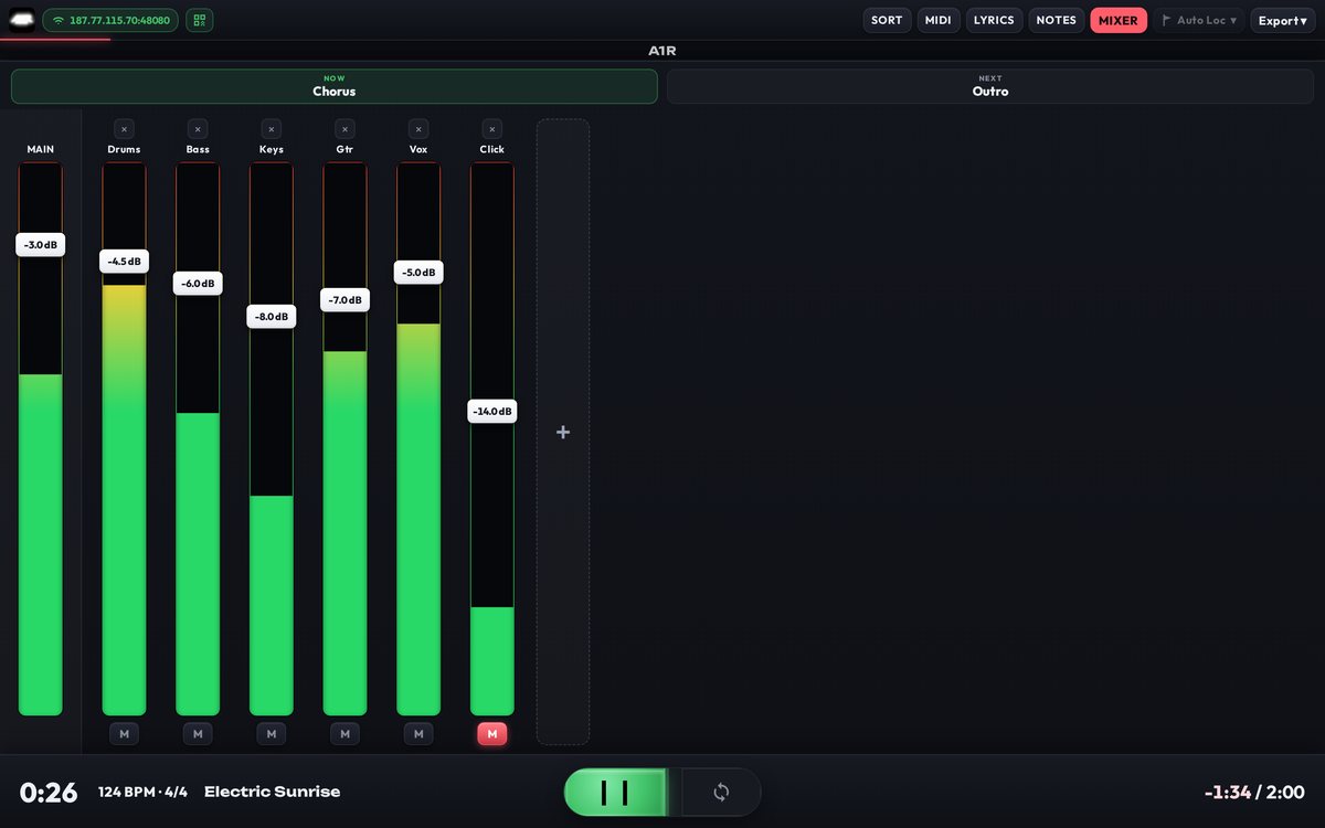 A1R MAX on an iPad