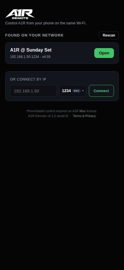 A1R Remote di iPhone