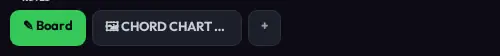 The Notes tab row: Board tab, an uploaded chord chart file tab, and the add-tab button